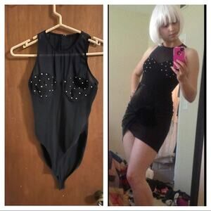 90s silver stud bodysuit